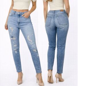Judy Blue High Rise Jeans Women's Size 30 Light Wash Skinny Ripped